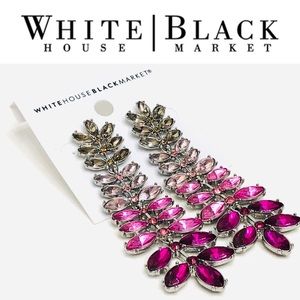 WHBM Magenta Pink Ombre Earrings with Bag